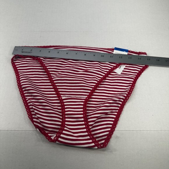 Charter Club Intimates Women's Size XL Panty Brief Hi Cut Striped Red White New - Picture 9 of 13